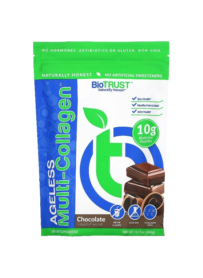 BioTrust BioTRUST, Ageless Multi-Collagen®, Chocolate, 9.17 oz (260 g)  - Image 1