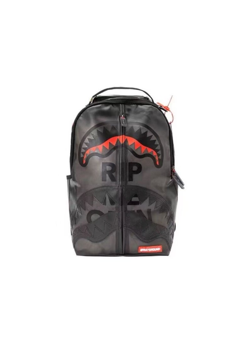 SKT Shiketro Sports Backpack Funny Shark Male and Female Students Transparent Large Capacity Trendy Brand Backpack Leisure Travel Schoolbag 29*46*16CM - Image 1
