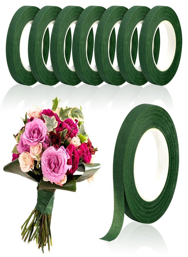 COIDEA 8 Rolls Floral Tape, 1/2" Wide Flower Tape, Dark Green Floral Tape for Fresh Flowers, Adhesive Florist Tape for Floral Crafts, Bouquet Floral Arranging Stem Wrapping, Wedding Bouquet, 30Yard - Image 1