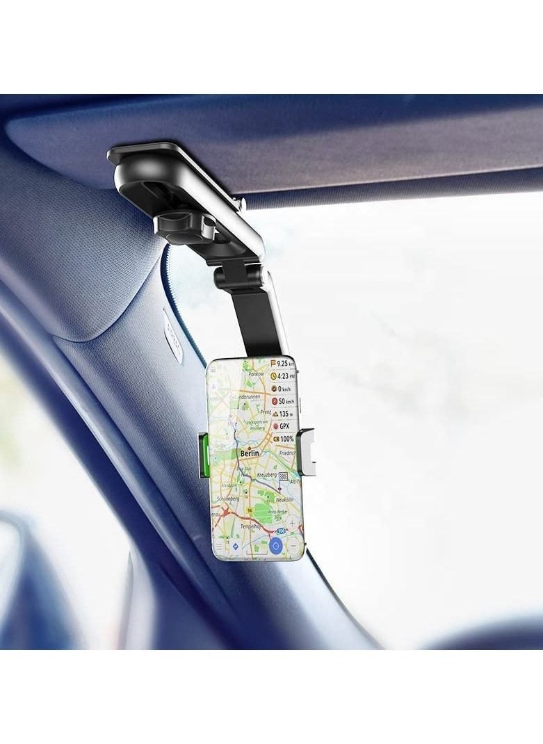 ELTRAZONE Car Mobile Phone Holder 360° Flexible Rotating Holder for Car Sun Visor, Kitchen, Desk – Multi-Purpose Adjustable Stand for Phones and Tablets – Perfect for Hands-Free Use in Vehicles, Offices & Homes - Image 2