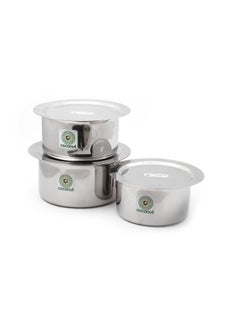 KCL Coconut Tope & Lid Stainless Steel Cookware Set of 3-1000 ML, 1500 ML & 2000 ML  - Image 1
