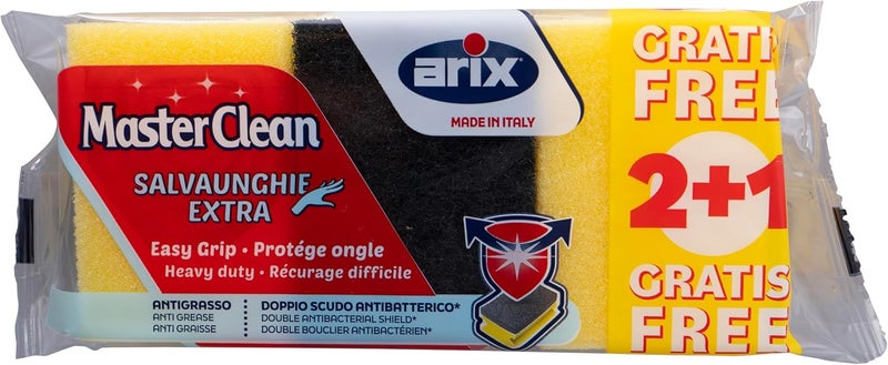 arix Dish Cleaning Sponge Set, 3 Pieces - Multi Color - Image 1