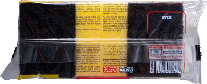 arix Dish Cleaning Sponge Set, 3 Pieces - Multi Color - Image 3