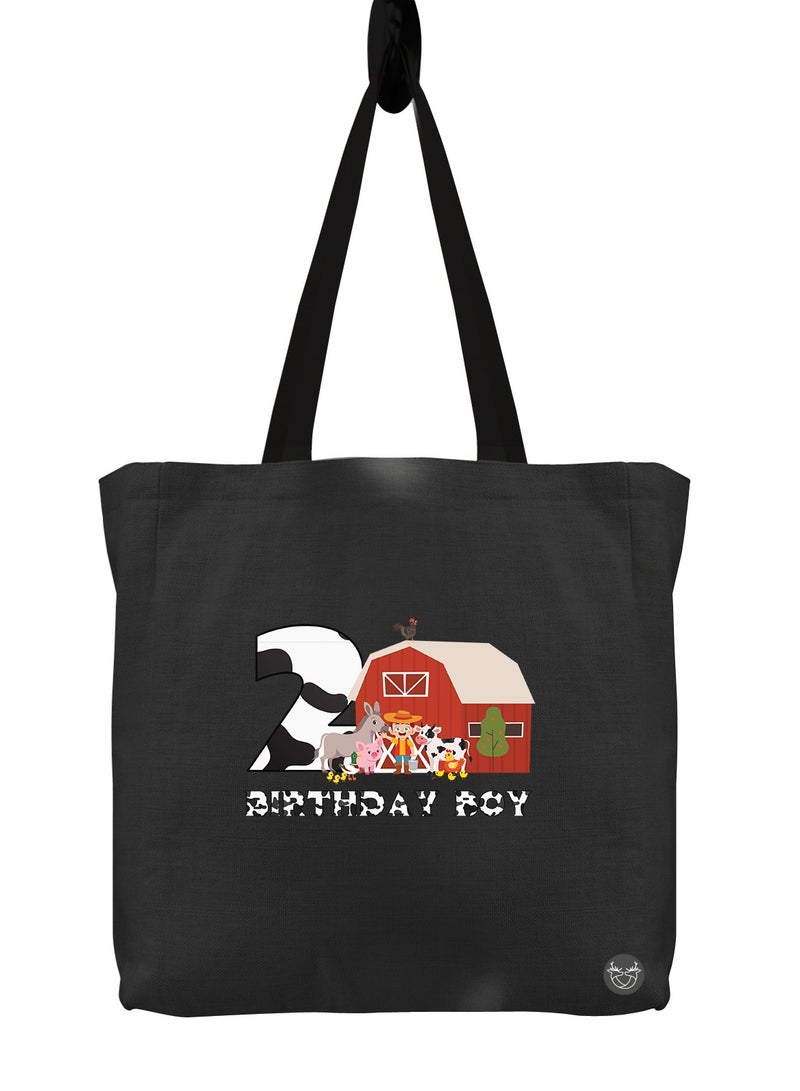 Canvas bag with birthday boy design print