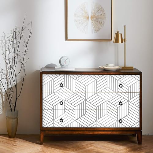 FOKRIM Silver geomatric Wallpaper for Wall Sticker for Home,Office 45.5x305cm Sticker Wallpaper Peel and Stick Hexagon Removable Self Adhesive Waterproof Wallpaper(Pack of 1) - Image 2