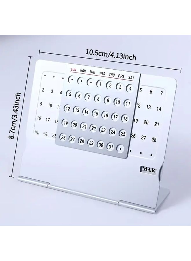 Silvery Iron Monthly View Desktop Calendar Planner With Red Labels - Image 3