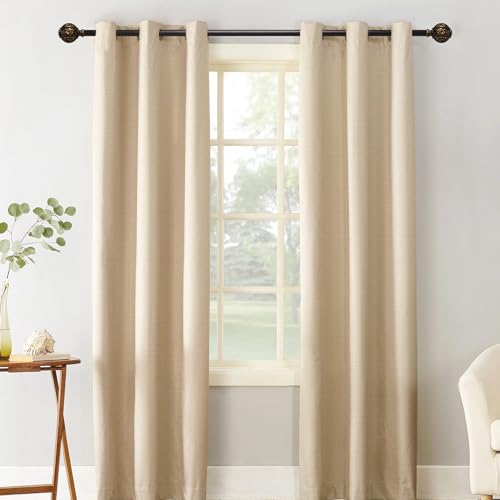 EQURROY 1 Inch Curtain Rod For Windows 66 to 120 Inches, Heavy-Duty Adjustable Decorative Curtain Rod With Rattan Leaf Hollow Finials For Bedroom And Living Room Bronze - Image 3
