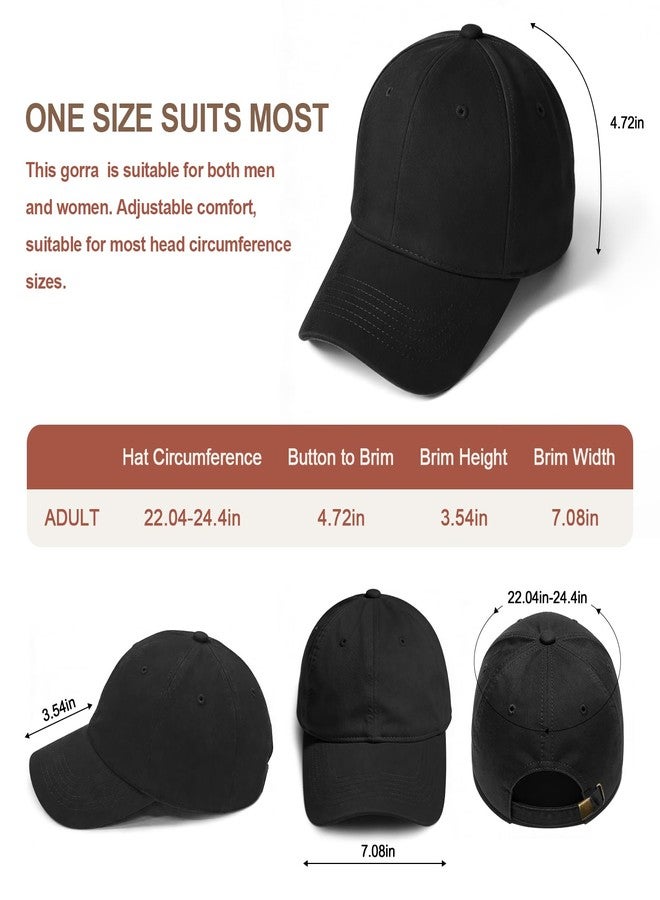 Doitory Baseball Cap Women Baseball Hat for Men,Vintage Adjustable Low Profile Ball Cap,Unisex Cotton Dad Hat for Daily Use Running Workouts（Black） - Image 2