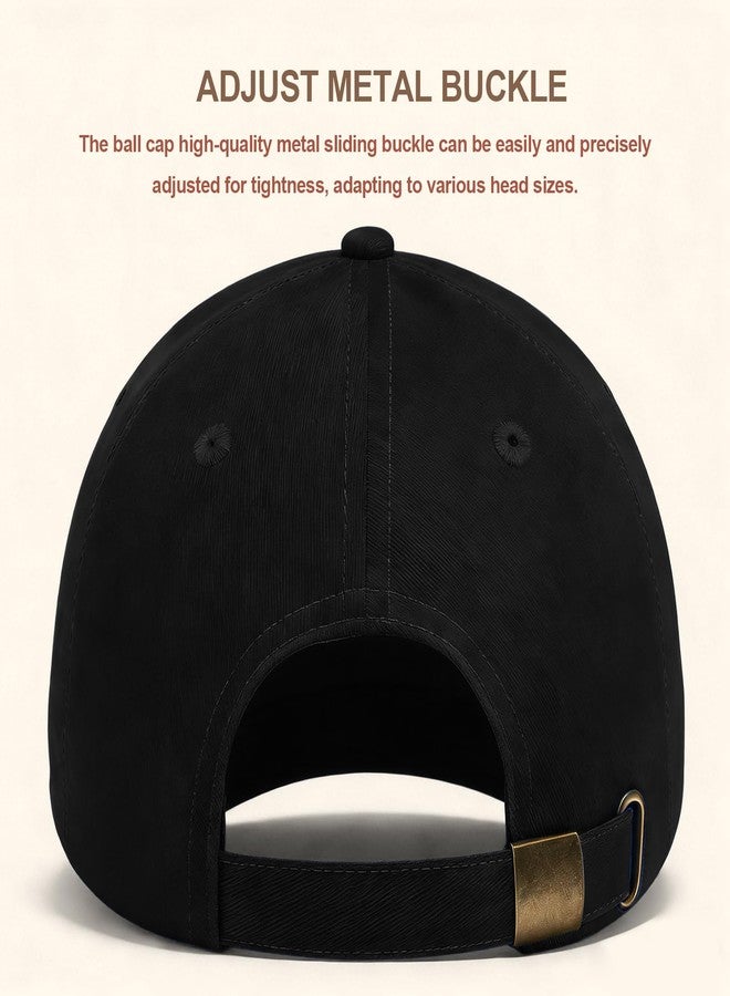 Doitory Baseball Cap Women Baseball Hat for Men,Vintage Adjustable Low Profile Ball Cap,Unisex Cotton Dad Hat for Daily Use Running Workouts（Black） - Image 3