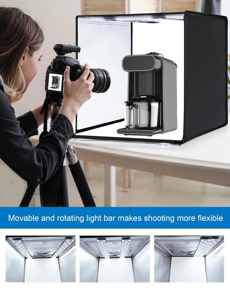 PULUZ Light Box Photography, 24x24 inch Large Photo Studio Light Box, Professional Dimmable Photo Booth with 120 LED Lights & 6 Backdrops for Jewelry and Food Items Product Photography - Image 5