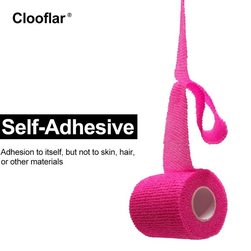 Clooflar 16 Pack Self Adhesive Bandage Wrap, 2" X 5 Yards Multi-Colored Elastic Cohesive Bandage Wrap for Sports, Wrist, Ankle and Vet Wrap, Grip Tape - Image 2