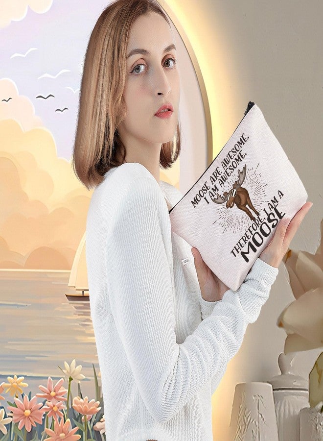 LEVLO Moose Cosmetic Makeup Bag - Makeup Zipper Pouch Bag For Moose Fans - Image 5