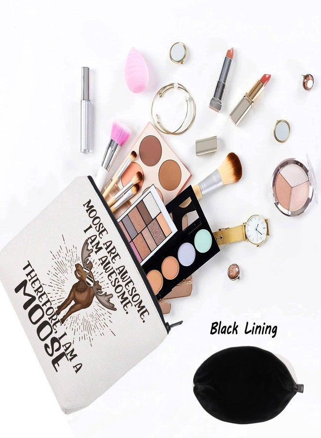 LEVLO Moose Cosmetic Makeup Bag - Makeup Zipper Pouch Bag For Moose Fans - Image 3