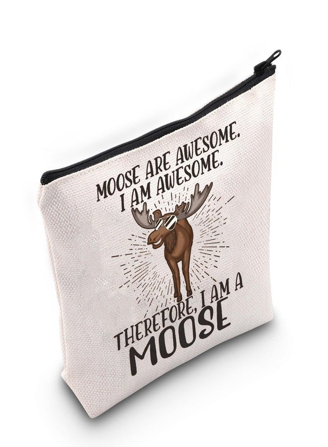 LEVLO Moose Cosmetic Makeup Bag - Makeup Zipper Pouch Bag For Moose Fans - Image 1