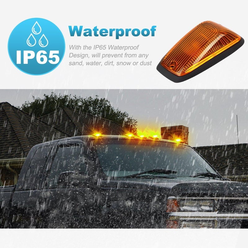 Partsam 5X Amber Cab Roof Marker Light Set - Image 3