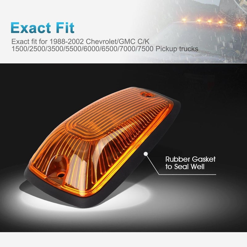 Partsam 5X Amber Cab Roof Marker Light Set - Image 4
