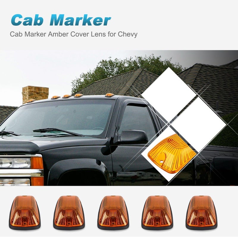 Partsam 5X Amber Cab Roof Marker Light Set - Image 2