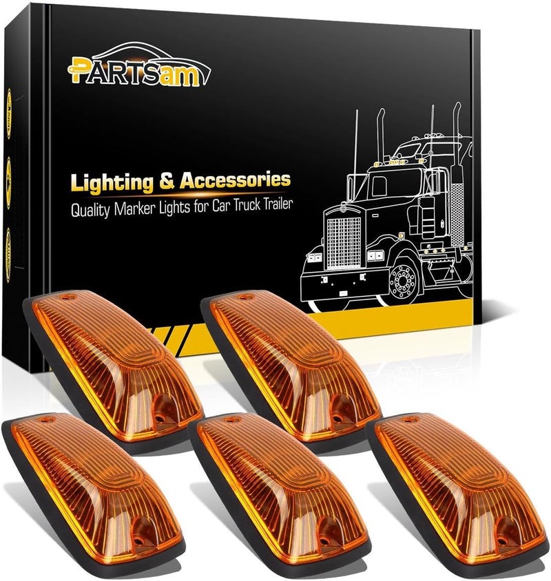 Partsam 5X Amber Cab Roof Marker Light Set - Image 1