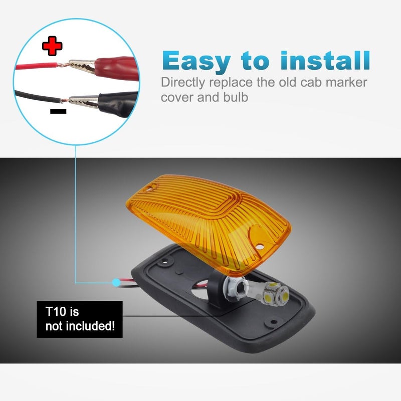 Partsam 5X Amber Cab Roof Marker Light Set - Image 5
