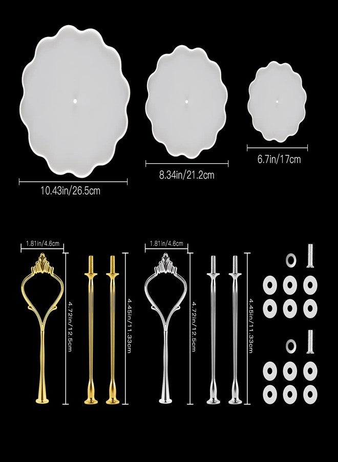 MSDADA 3-Tier Cake Stand Molds with 6pcs Crown Brackets - DIY Epoxy Resin Casting Mold for Dessert Platter - Image 3