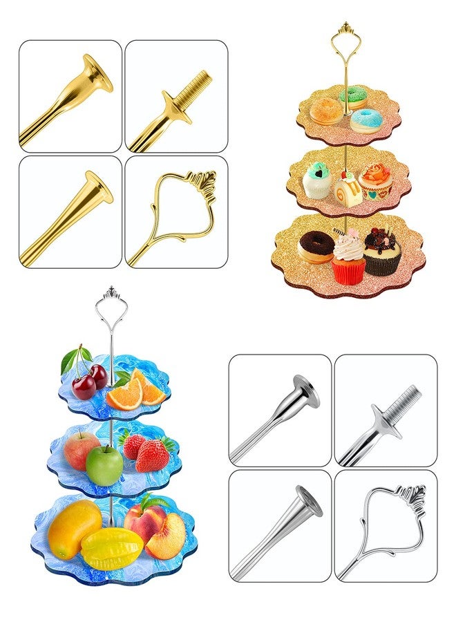 MSDADA 3-Tier Cake Stand Molds with 6pcs Crown Brackets - DIY Epoxy Resin Casting Mold for Dessert Platter - Image 4