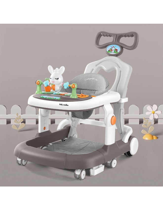 Berma Baby 3-in-1 Baby Walker, Height Adjustable, Folding Walker with Wheels, Baby Activity Center with Musical Toy Tray, Height Adjustable, Suitable for Babies 6-24 Months Old (Gray)  - Image 5