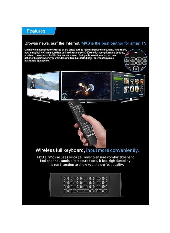 Generic - MX3 Pro Mini Keyboard Backlight Air Remote Mouse,Android TV Remote Control,IR Learning Mini Wireless Keyboard for Android TV Box.HTPC.IPTV.Pad.PS3/PS4 … - Image 1