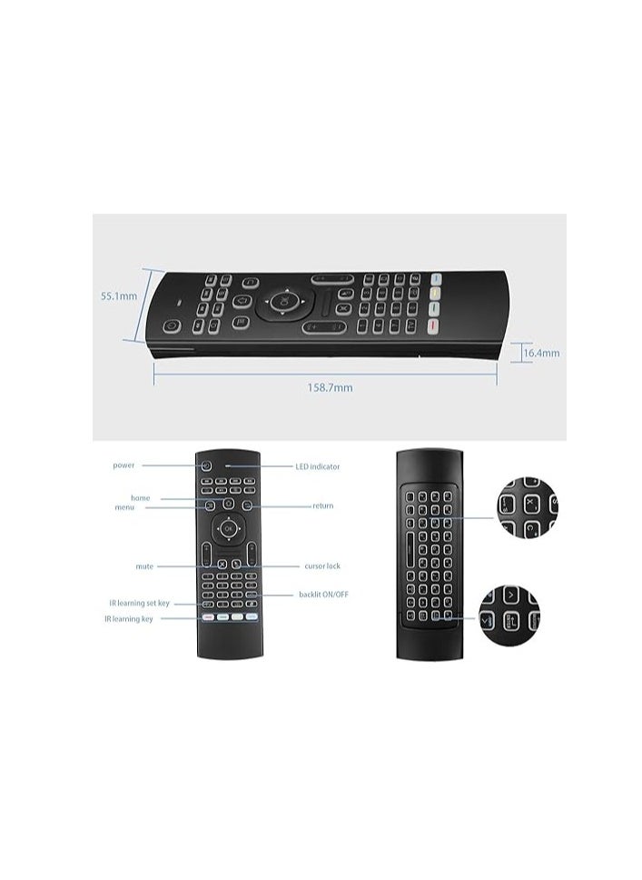 Generic - MX3 Pro Mini Keyboard Backlight Air Remote Mouse,Android TV Remote Control,IR Learning Mini Wireless Keyboard for Android TV Box.HTPC.IPTV.Pad.PS3/PS4 … - Image 1