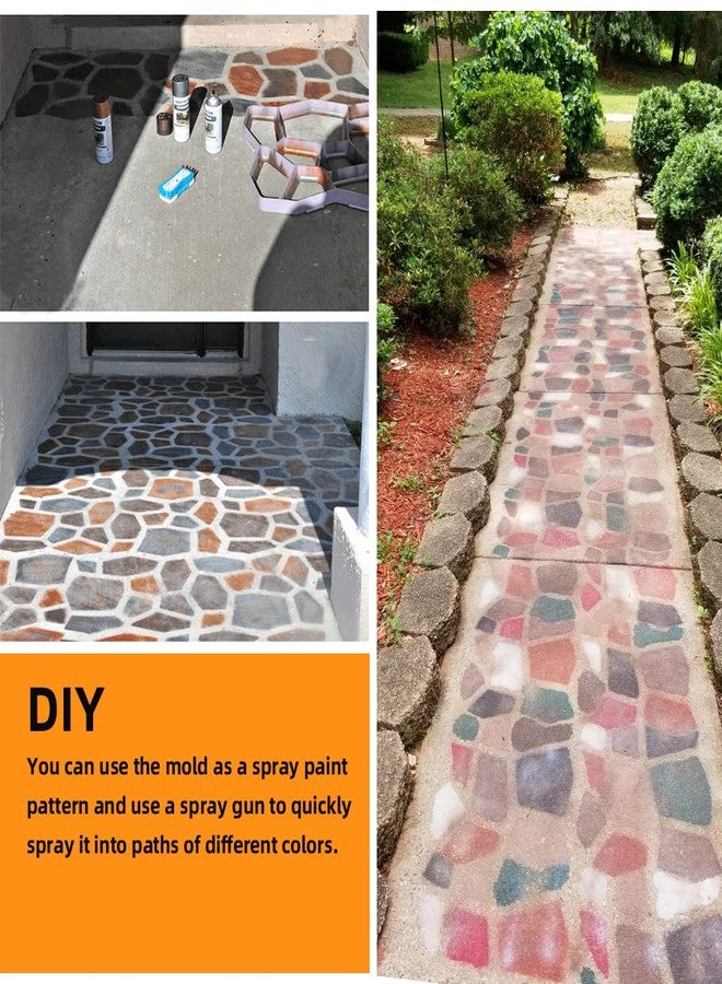 Avalution 17"x17"x1.6" Reusable Concrete Mould Walker Maker Stepping Stones Courtyard Lawn Garden DIY Sidewalk Paving Mould(Irregular) - Image 5
