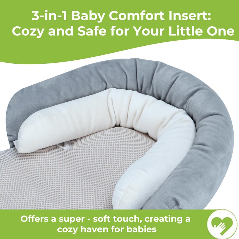 COOLBEBE Upgraded 3-in-1 Babybody Support & Strap Covers Set for Newborn Infant - Extra Soft Car Seat Insert Cushion Pad, Perfect for Carseats, Strollers, Swing - Image 3
