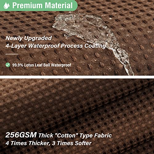 Dynamene Brown Fabric Shower Curtain - Waffle Weave Textured Heavy Duty Cloth, 256GSM Hotel Luxury Weighted Bath Curtain Set with 12 Plastic Hooks, for Bathroom, 72x72, Brown - Image 4