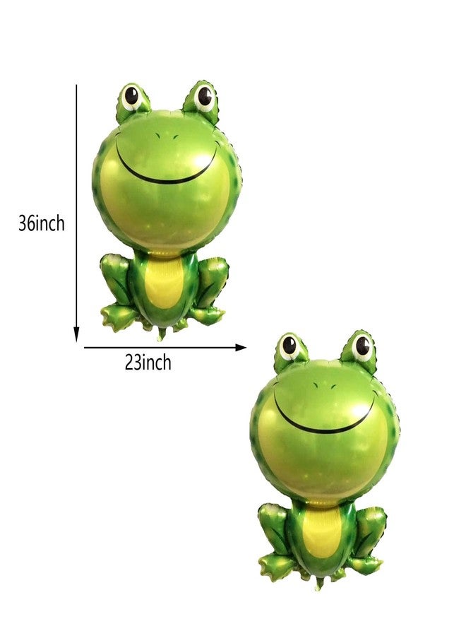 LYK 6PCS Frog Foil Balloons with18inch Star Mylar Balloons for Kids Animal Frog Reptile Themed Party Children Birthday Party Baby Shower Party Decorations - Image 2