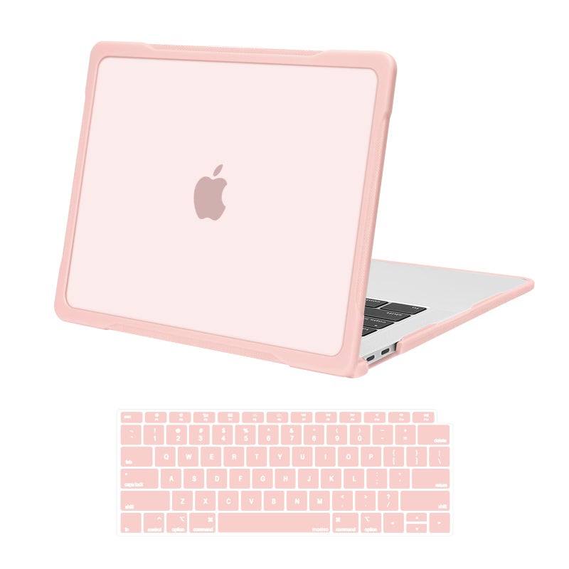 MOSISO Compatible with MacBook Air 13 inch Case M1 2021 2020 2019 2018 A2337 M1 A2179 A1932 ReducesFingerprints Case with Soft TPU Bumper ShellKeyboard Cover for MacBook Air 133 M1 Pink - Image 2