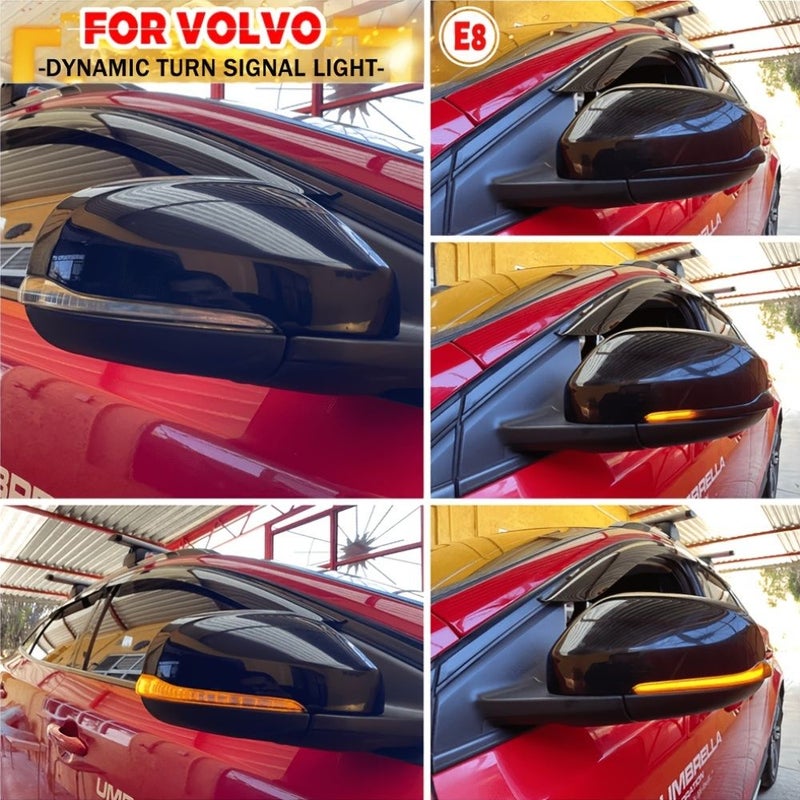 Two Led Dynamic Turn Signal Side Mirrors For Volvo V40 CC II V60 S60 2011-2018 S80 And V70 III With Flowing Turn Indicator Lights Without Battery L-Vlv-02 - Image 3