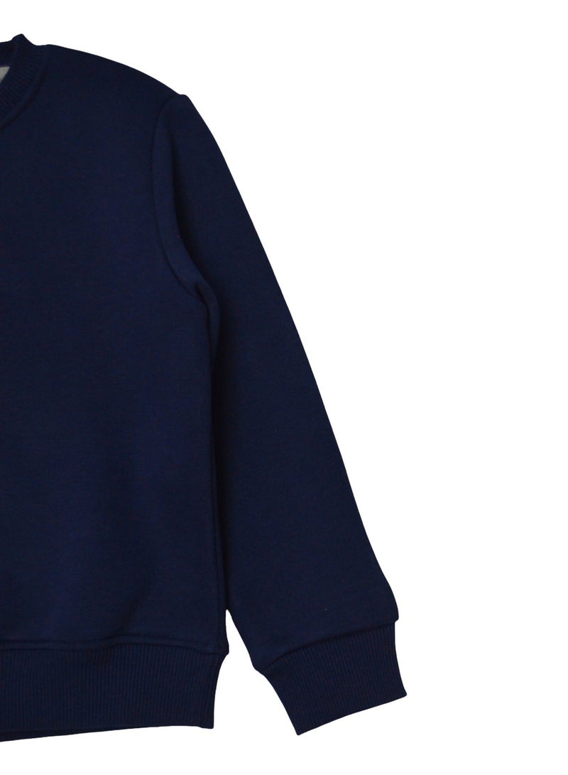 Horse Polo Sweatshirt Kids Plain,Navy blue - Image 5