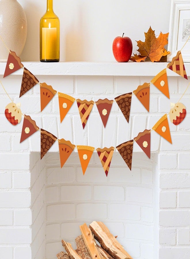 Yewfold Thanksgiving Pie Banner Indoor, 9.8Ft Thanksgiving Garland Decor for Fall Party Harvest Home Mantel Decorations Supplies - Image 1