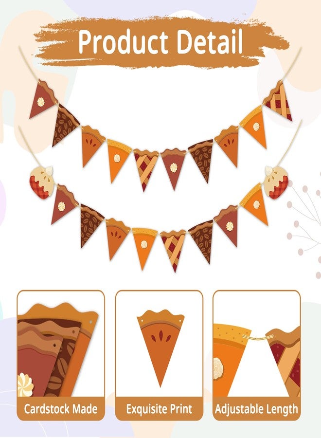 Yewfold Thanksgiving Pie Banner Indoor, 9.8Ft Thanksgiving Garland Decor for Fall Party Harvest Home Mantel Decorations Supplies - Image 4