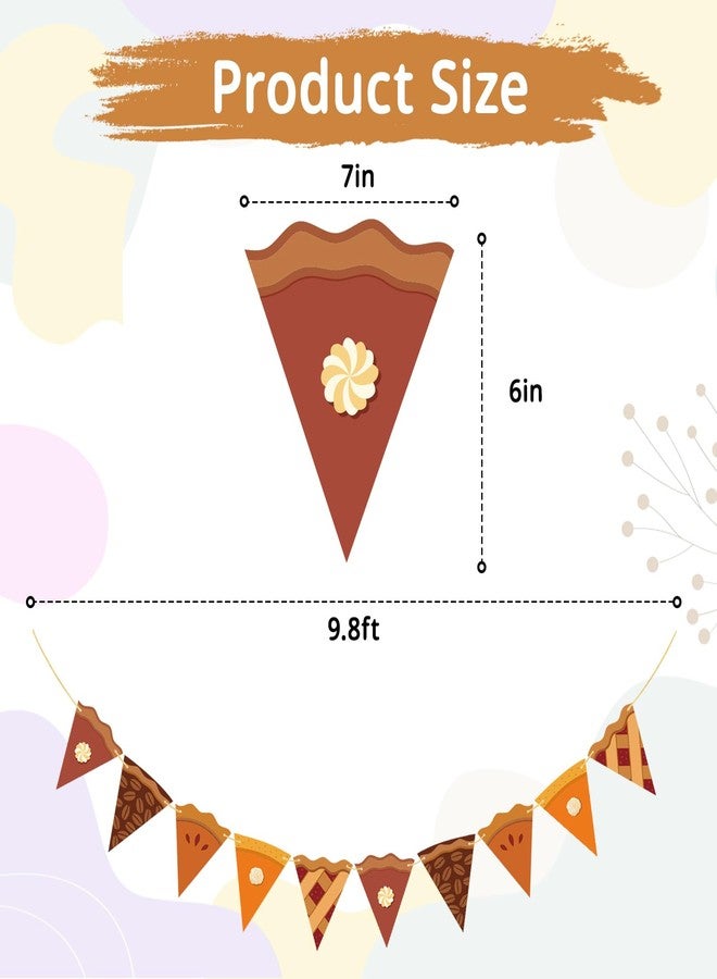 Yewfold Thanksgiving Pie Banner Indoor, 9.8Ft Thanksgiving Garland Decor for Fall Party Harvest Home Mantel Decorations Supplies - Image 2
