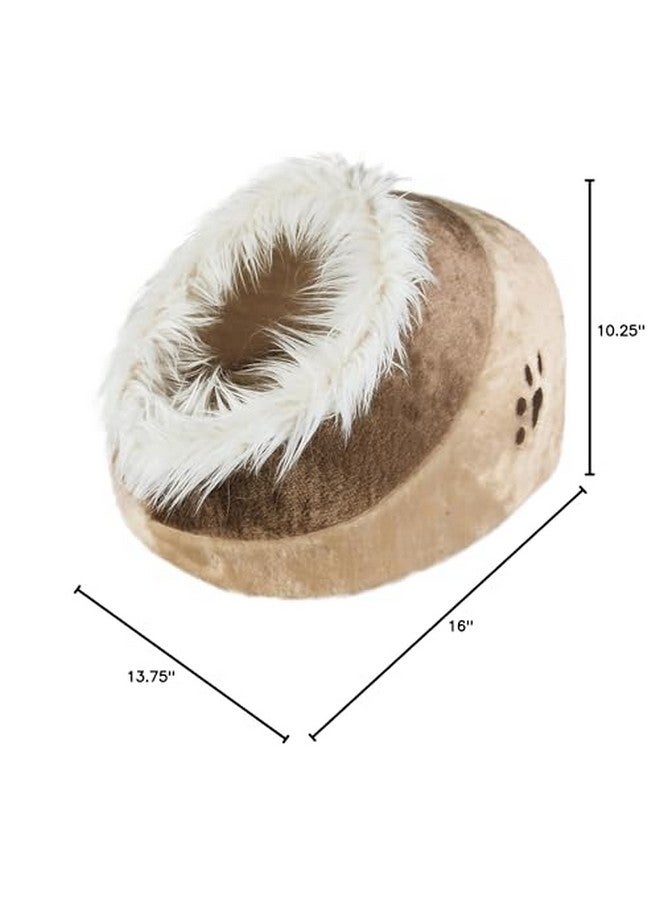 تريكسي سرير قطط Minou Cuddly Cave مع وسادة قابلة للإزالة، وقاعدة غير قابلة للانزلاق، بيج/بني، متوسط - Image 5