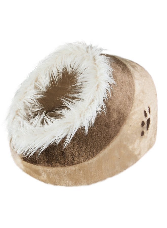 تريكسي سرير قطط Minou Cuddly Cave مع وسادة قابلة للإزالة، وقاعدة غير قابلة للانزلاق، بيج/بني، متوسط - Image 1