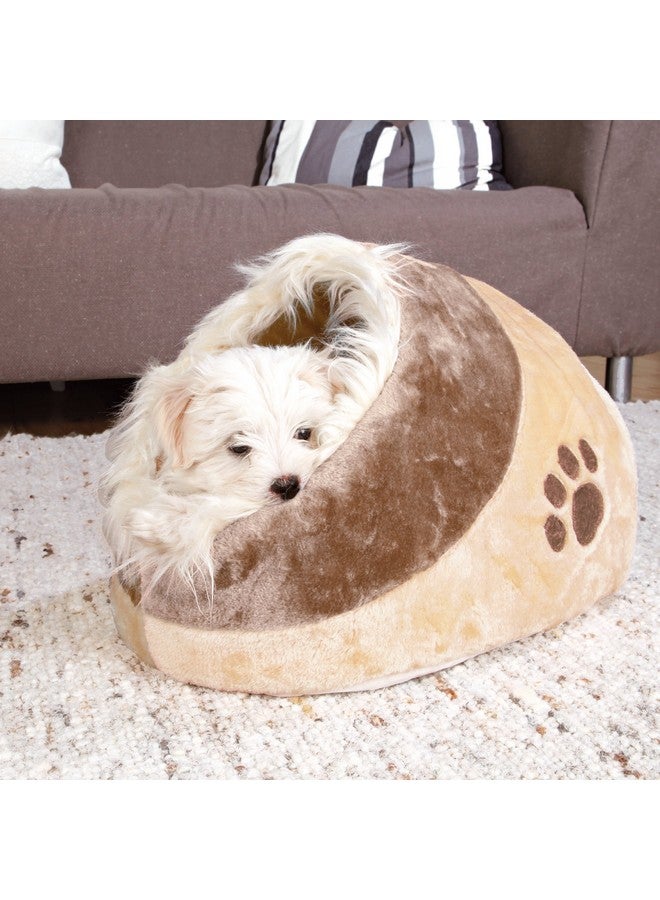 تريكسي سرير قطط Minou Cuddly Cave مع وسادة قابلة للإزالة، وقاعدة غير قابلة للانزلاق، بيج/بني، متوسط - Image 3