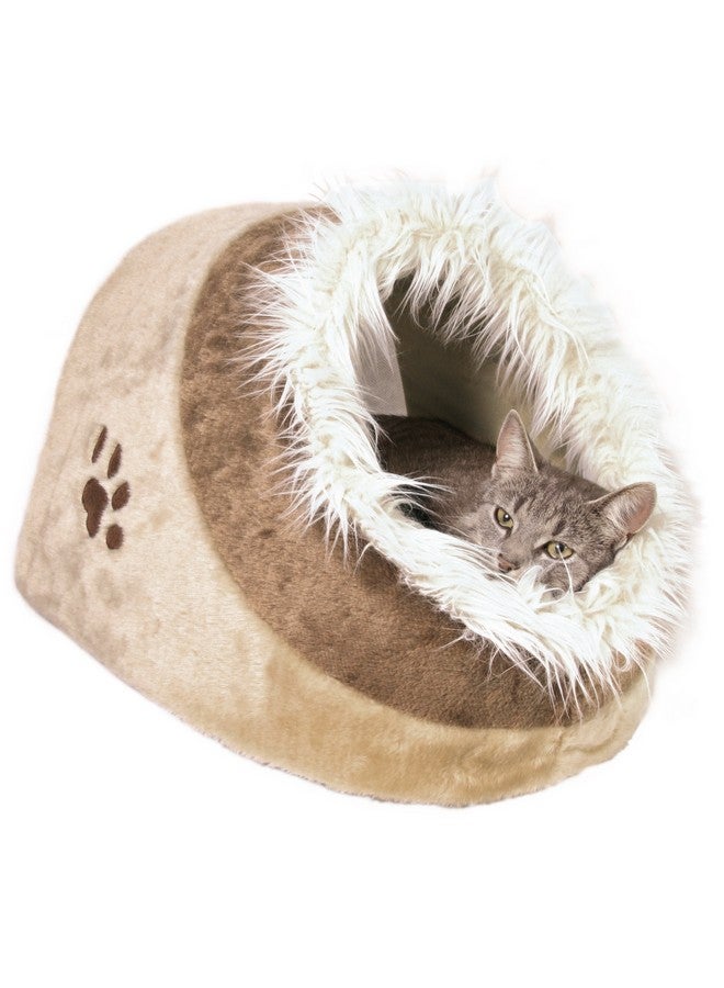 تريكسي سرير قطط Minou Cuddly Cave مع وسادة قابلة للإزالة، وقاعدة غير قابلة للانزلاق، بيج/بني، متوسط - Image 2