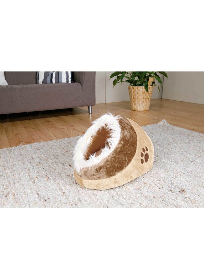 تريكسي سرير قطط Minou Cuddly Cave مع وسادة قابلة للإزالة، وقاعدة غير قابلة للانزلاق، بيج/بني، متوسط - Image 4