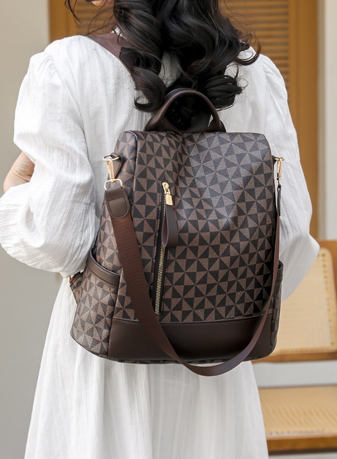 SHABILI Girls' PU Leather Backpack, Women's Large-capacity School Bag College Bag Tourist Bag Back Bag, Daily Commuting Shoulder Bag Office Bag Handbag Tote Bags for Students, Ladies and Teenagers - Image 2