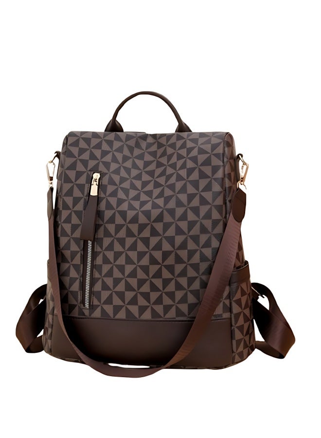 SHABILI Girls' PU Leather Backpack, Women's Large-capacity School Bag College Bag Tourist Bag Back Bag, Daily Commuting Shoulder Bag Office Bag Handbag Tote Bags for Students, Ladies and Teenagers - Image 1