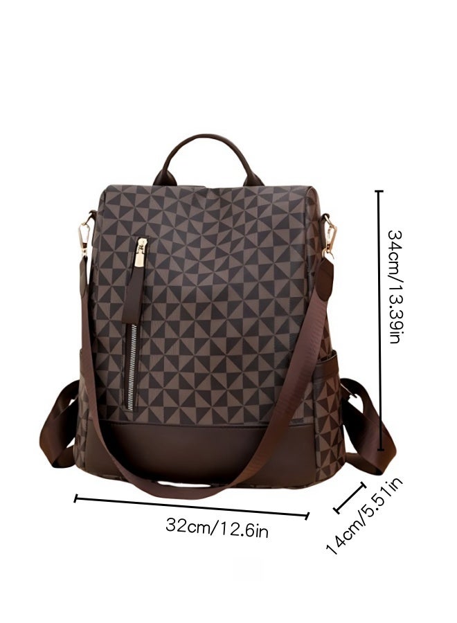 SHABILI Girls' PU Leather Backpack, Women's Large-capacity School Bag College Bag Tourist Bag Back Bag, Daily Commuting Shoulder Bag Office Bag Handbag Tote Bags for Students, Ladies and Teenagers - Image 4