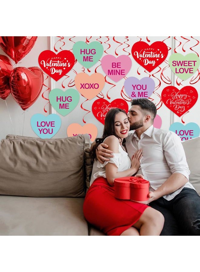 Pedel Valentine's Day Hanging Swirls, 40Pcs Candy Conversation Hearts Swirl Ceiling Decoration for Happy Valentines Galentines Anniversary Party Supplies - Image 4