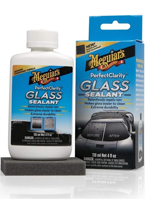 Car Glass Polish and Water Repellent Sealant 118ml with Applicator Sponge – Enhances Rain Visibility and Easy to Use