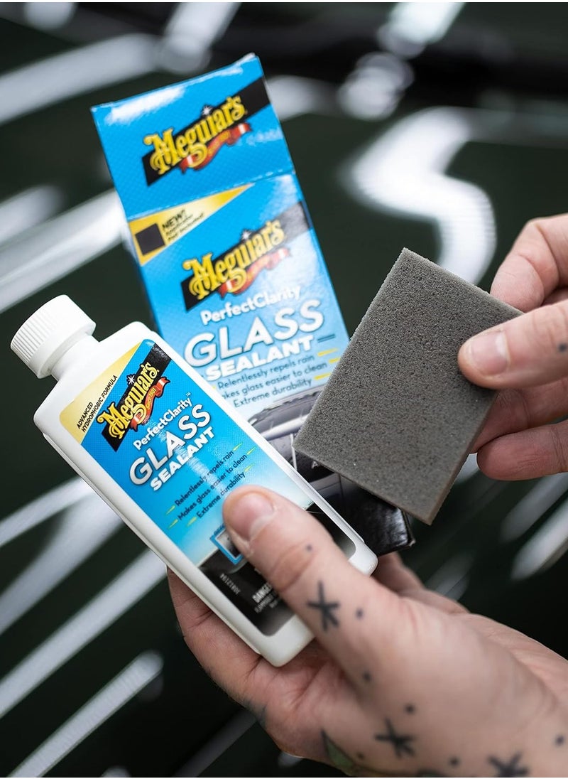 Meguiars - Car Glass Polish and Water Repellent Sealant 118ml with Applicator Sponge – Enhances Rain Visibility and Easy to Use - Image 1