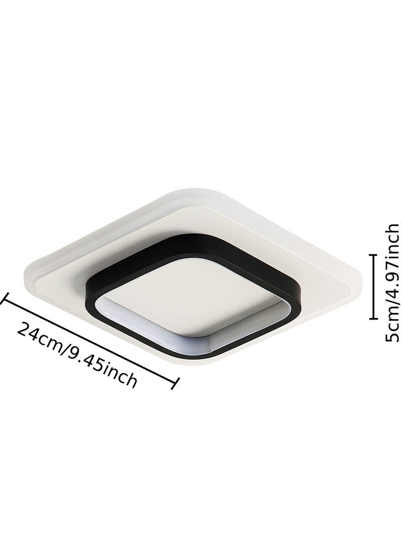 Goeco LED Ceiling Light, Nordic Square Ceiling Lamp for Hallways Living Room Bedroom - Image 2